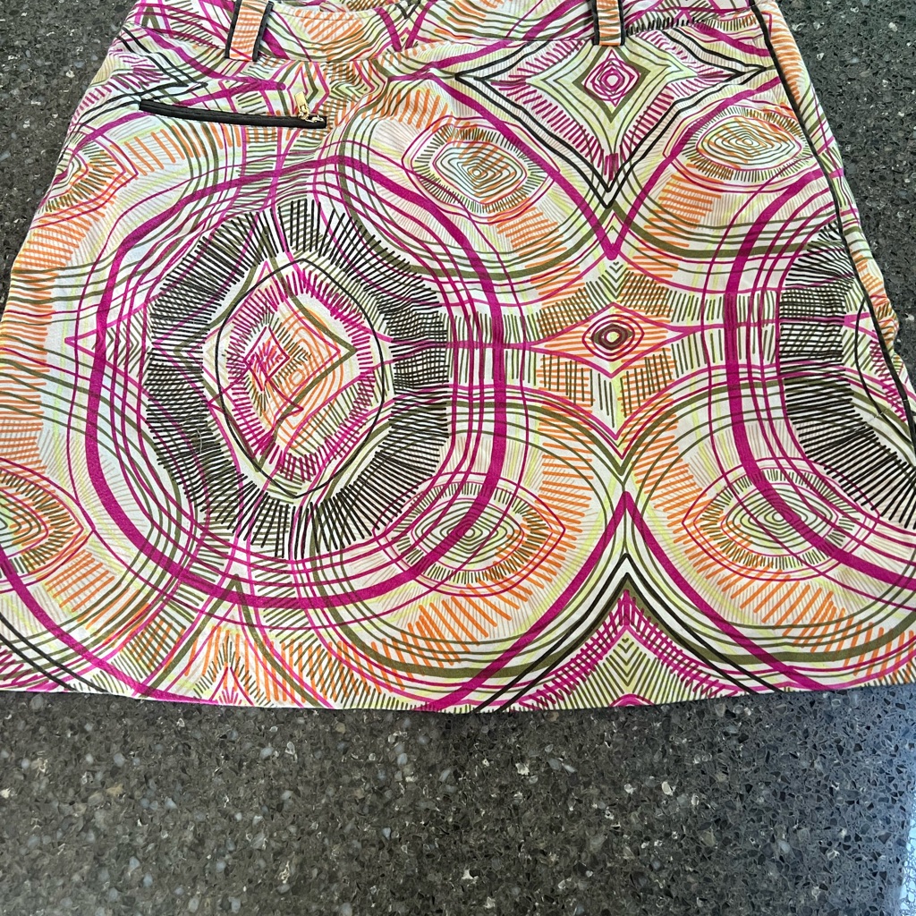 Sport Haley Pink And Orange Patterned Skort Size 6 White Shorts Tennis *Flaw*